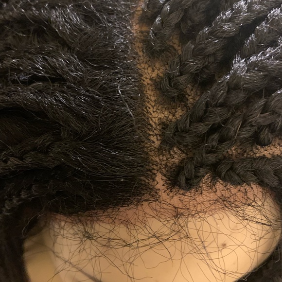 PREVIOUSLY WORN-4X4 Multi-Part Swiss Lace Front Wig Box Braid Wig color 1b/30 - Picture 12 of 13